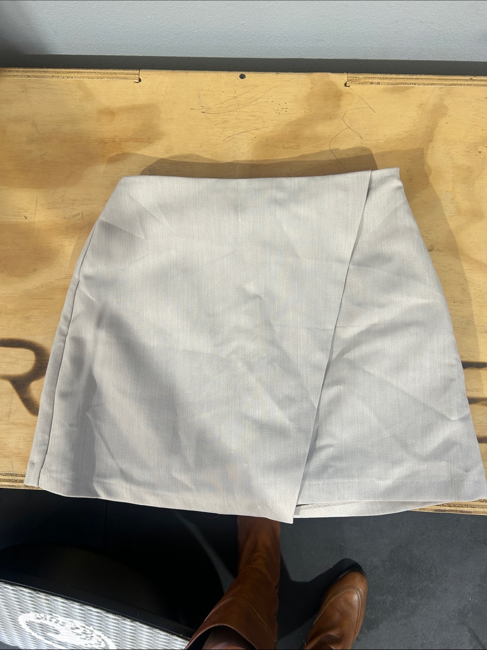 Abercrombie & Fitch Light Beige Wrap-Front Mini Skirt